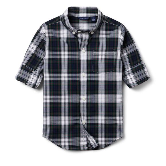 Janie and Jack Boys The Tartan Poplin Shirt” Plaid Button Up. Size 2. NWT - Picture 5 of 5
